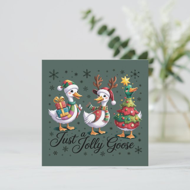 Nur eine fröhliche Gans Patchwork Weihnachten Ente (Stehend Vorderseite)