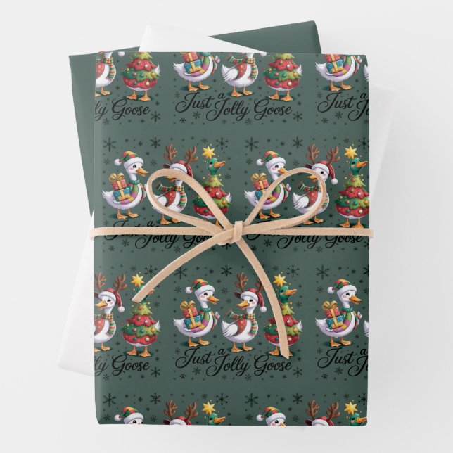Nur eine fröhliche Gans Patchwork Weihnachten Ente Geschenkpapier Set (Beispiel)