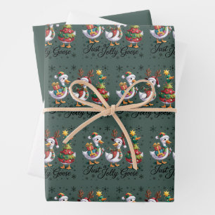 Nur eine fröhliche Gans Patchwork Weihnachtsente L Geschenkpapier Set