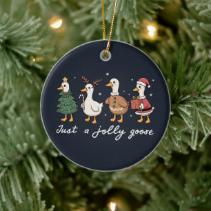 Nur eine fröhliche Gans Weihnachten Ente Urlaub Xm Keramik Ornament