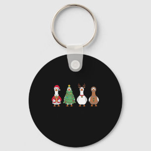Nur eine fröhliche Gans Weihnachtsbaum Santa Renti Schlüsselanhänger