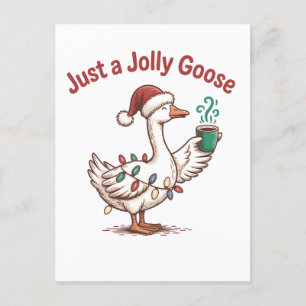 Nur eine fröhliche Gans Weihnachtsgans Matcha trin Einladungspostkarte