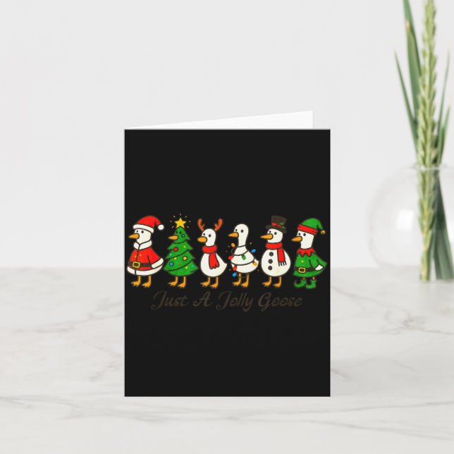 Nur eine fröhliche süße Gans Lustiges Merry Goosem Karte (Vorderseite)