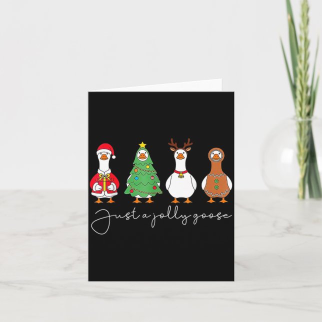 Nur eine fröhliche süße Gans Lustiges Merry Goosem Karte (Vorderseite)