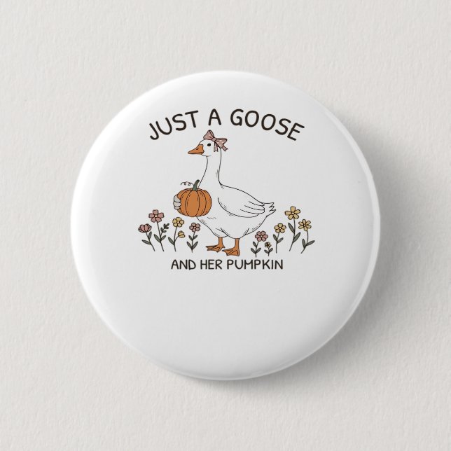 Nur eine Gans und ihr Pumpkin Classic T - Shirt Button (Vorderseite)