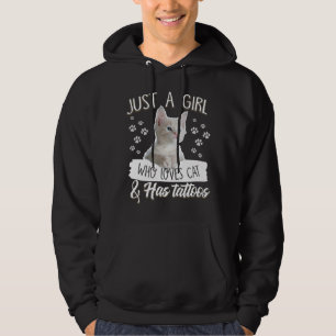 Nur eine Girl Liebe Kitty Cat hat Tattoo Geschenke Hoodie