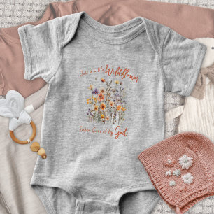 Nur eine kleine Wildblumen-Aquarell-Baby-Girl Baby Strampler