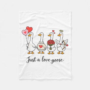 Nur eine Liebesgans Niedliche Valentinsgänse Herz Fleecedecke
