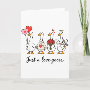 Nur eine Liebesgans Niedliche Valentinsgänse Herz Karte
