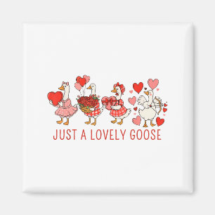 Nur eine liebevolle Gans Valentinstag Süße Herz Ga Magnet