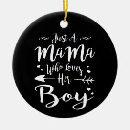 Nur eine Mama, die ihre junge Mama und Son Geschen Keramik Ornament