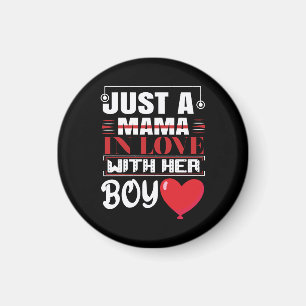 Nur eine Mama in Liebe mit ihrem Jungen Valentine Magnet