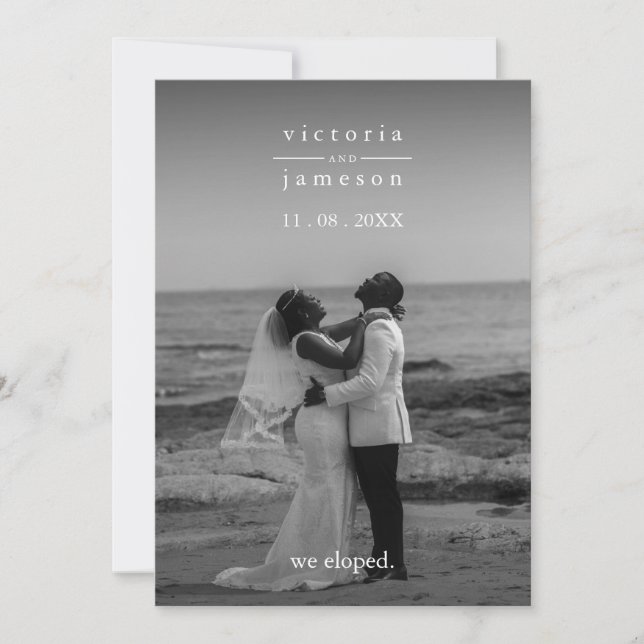Nur eine moderne, klassische Hochzeit Einladung (Vorderseite)