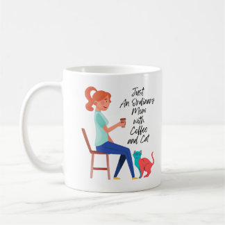 Nur eine normale Mutter mit Kaffee und Katze Kaffeetasse