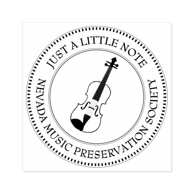 NUR EINE NOTIERE Musik Club Logo Briefmarke Fiddle Gummistempel (Prägung)