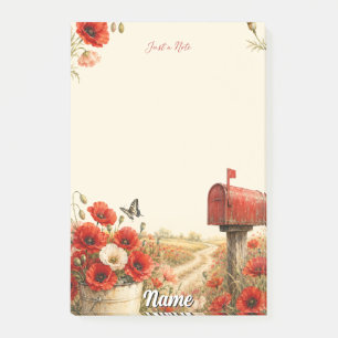 Nur eine Notiz Land-Poppy-Briefkasten