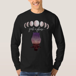 Nur Eine Phase Phasen Des Mondes Nacht Eule Lila F T-Shirt