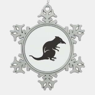 Nur eine Ratte Schneeflocken Zinn-Ornament