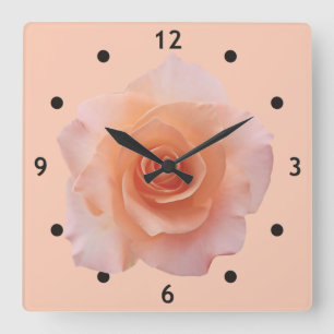 Nur eine Rose Blossom + Ihr Backgr. Ideen Quadratische Wanduhr
