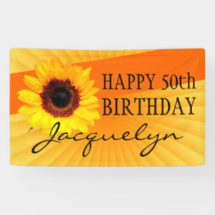 Nur eine Sonnenblume-Blüte + Ihr backgr. u. Ideen Banner