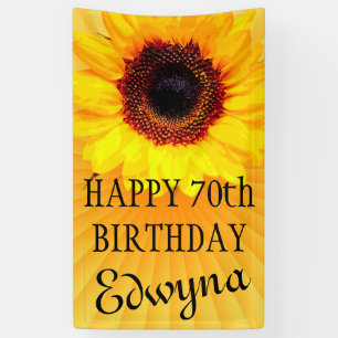 Nur eine Sonnenblume-Blüte + Ihr backgr. u. Ideen Banner