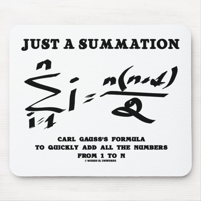 Nur eine Summierung Math Gleichung Carl Gauss Form Mousepad (Vorne)