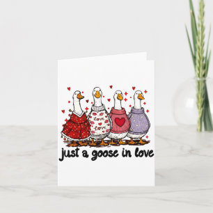 Nur eine verliebte Gans Valentinstag Lustige Gans  Karte