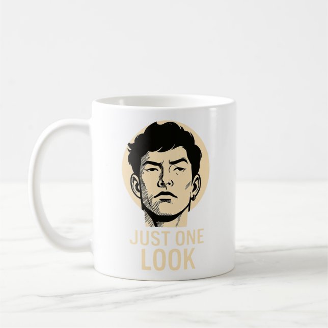 Nur einen Blick - Minimalistische Statement-Tasse Kaffeetasse (Links)