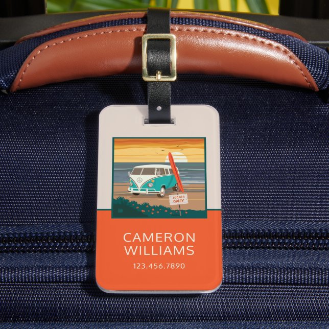 Nur Einheimische | VW Surf Van Gepäckanhänger (Vorderseite Insitu 2)