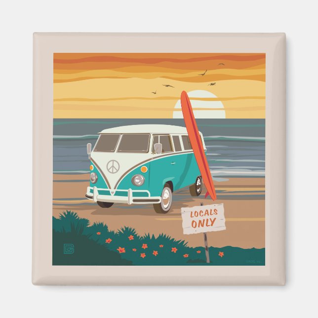 Nur Einheimische | VW Surf Van Magnet (Vorne)