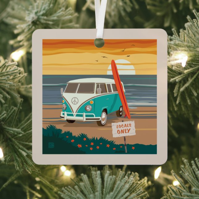 Nur Einheimische | VW Surf Van Ornament Aus Metall (InSitu)