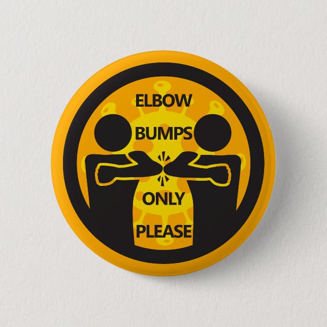 "Nur Ellenbogenbumps, bitte" grippeähnliche Saison Button (Vorderseite)