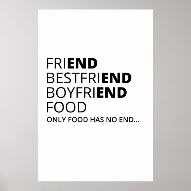 Nur Essen hat kein Ende lustig Poster (Vorne)