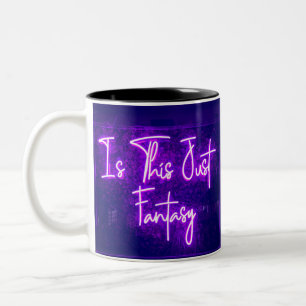Nur Fantasie-Schild Typografisches Bild Zitat Kuns Zweifarbige Tasse