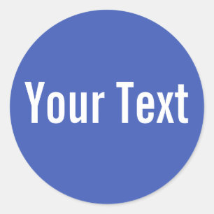 NUR FARBE Blau + Ihr Text Runder Aufkleber