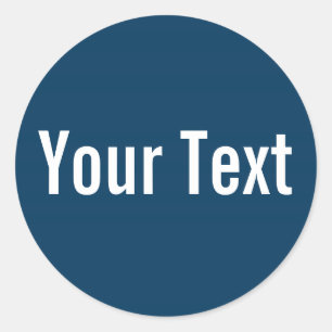 NUR FARBE darl Blau + Ihr Text Runder Aufkleber