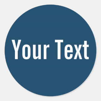 NUR FARBE | Darl blau + Ihr Text Runder Aufkleber