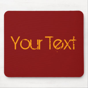 NUR FARBE / dunkles Rot + Ihr Text Mousepad