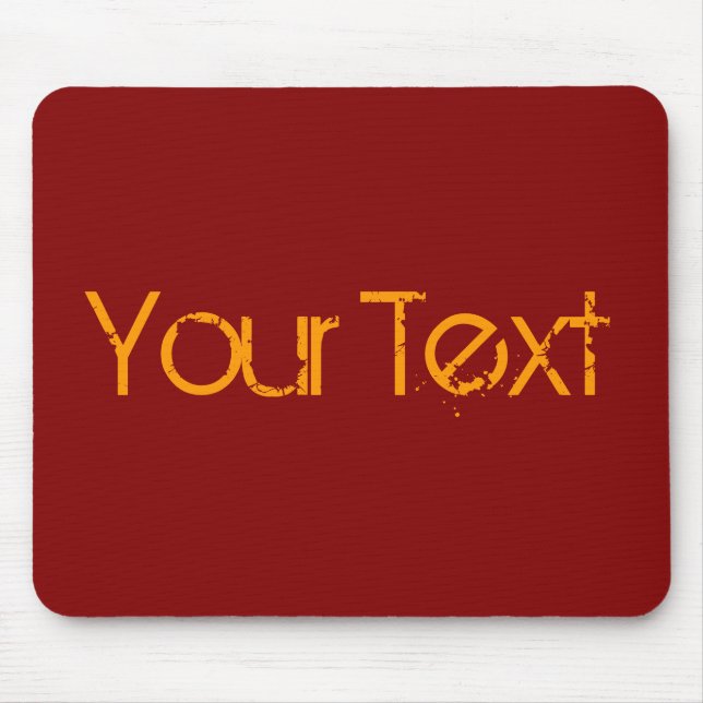 NUR FARBE / dunkles Rot + Ihr Text Mousepad (Vorne)