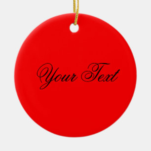 NUR FARBE / Feuer rot + Ihr Text Keramik Ornament