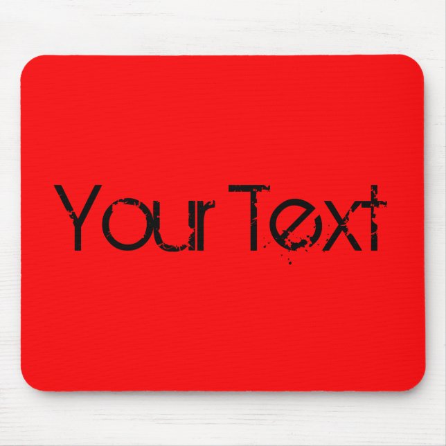 NUR FARBE / Feuer rot + Ihr Text Mousepad (Vorne)