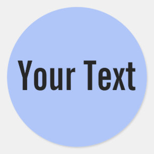 NUR FARBE   Hellblau + Ihr Text Runder Aufkleber