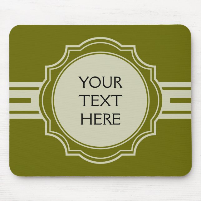 NUR FARBE/KNOPF-FAHNEN-Weiß + Ihr Text Mousepad (Vorne)