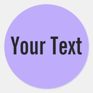 NUR FARBE   Leichte Violette + Ihr Text Runder Aufkleber