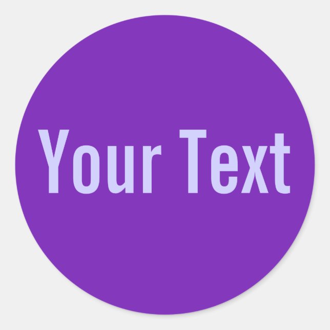 NUR FARBE | lila + Ihr Text Runder Aufkleber (Vorderseite)