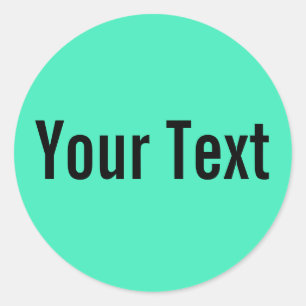 NUR FARBE minze + Ihr Text Runder Aufkleber