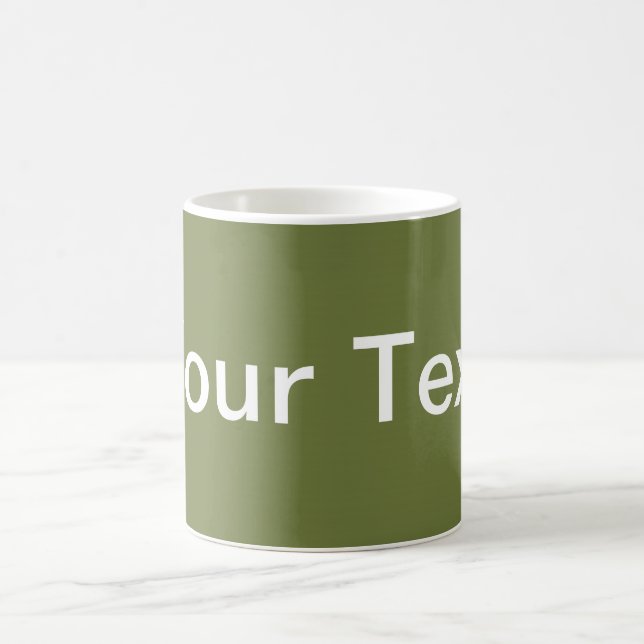 NUR FARBE / Olivengrün + Ihr Text Kaffeetasse (Mittel)