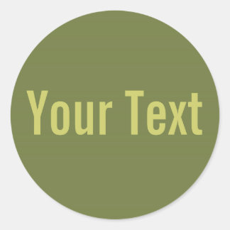 NUR FARBE | Olivengrün + Ihr Text Runder Aufkleber