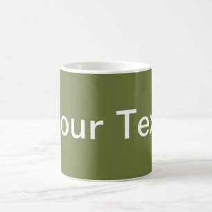 NUR FARBE/Olivgrün + Ihr Text Kaffeetasse