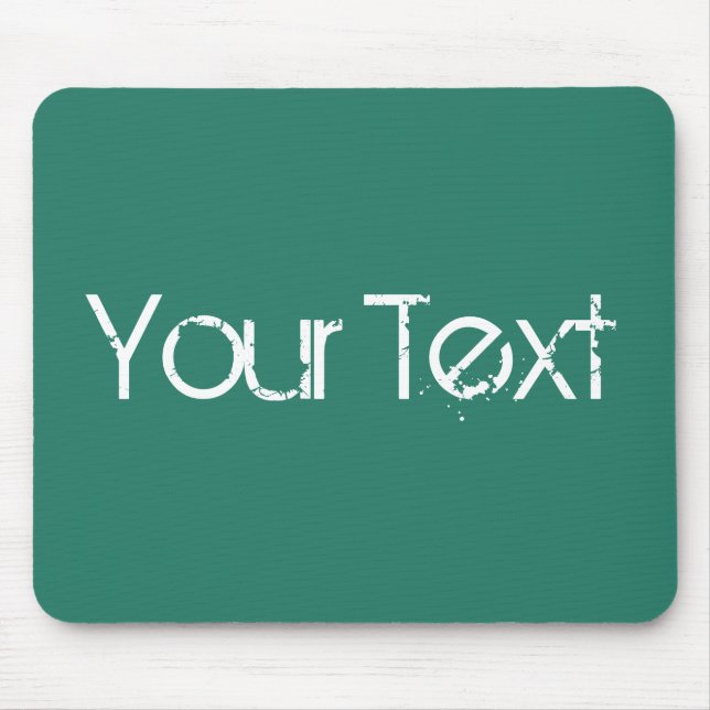 NUR FARBE / Ozeangrün + Ihr Text Mousepad (Vorne)
